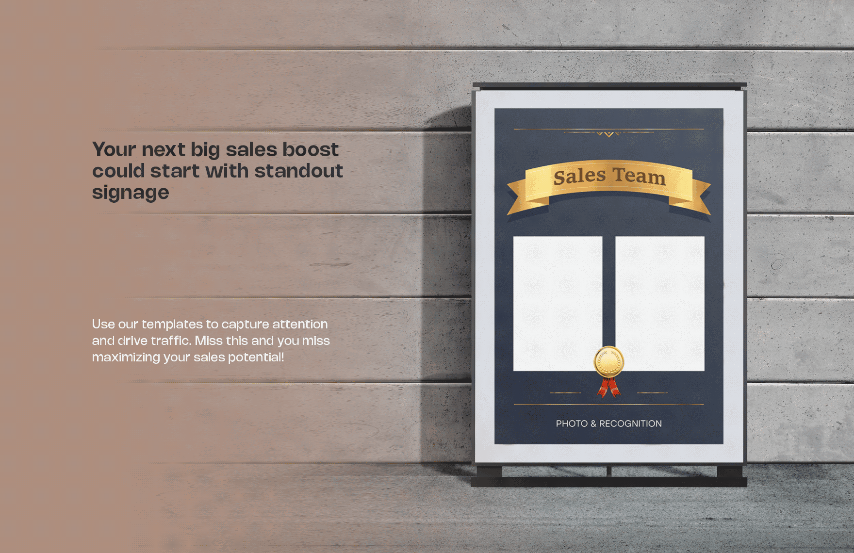 Sales Team Photo and Recognition Signage Template