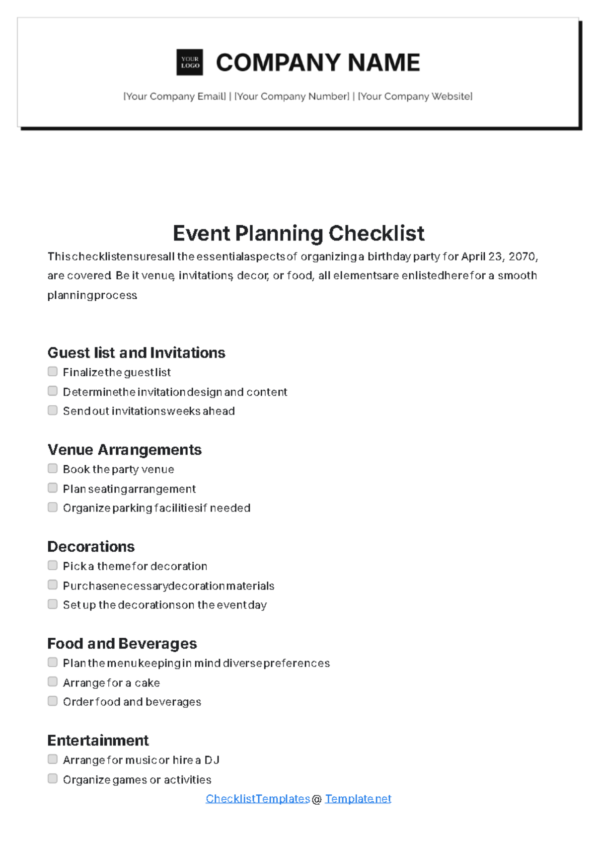 Free Event Planning Checklist Design Template To Edit Online Free Event Planning Checklist Design Template To Edit Online