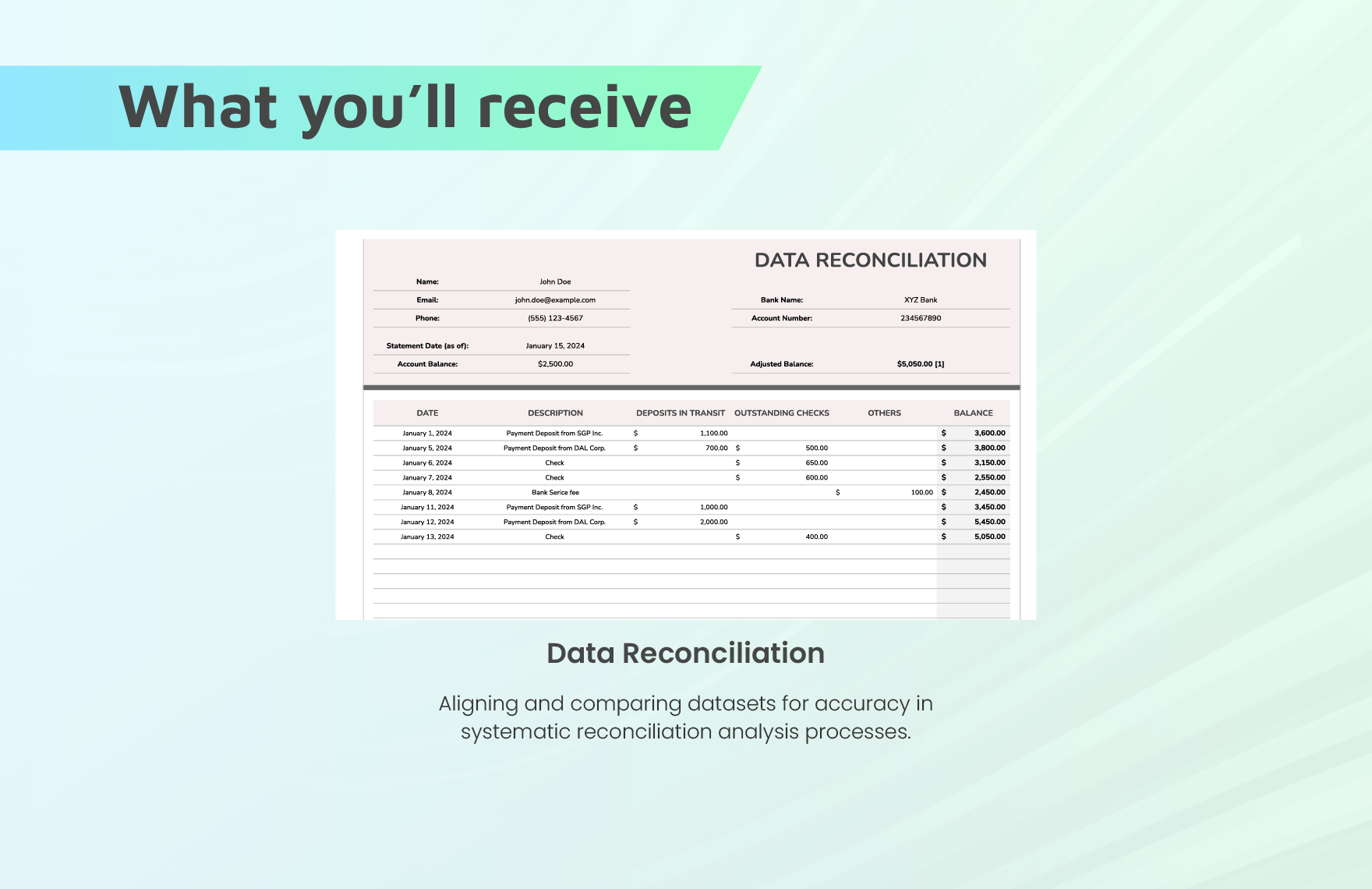 Data Reconciliation Template