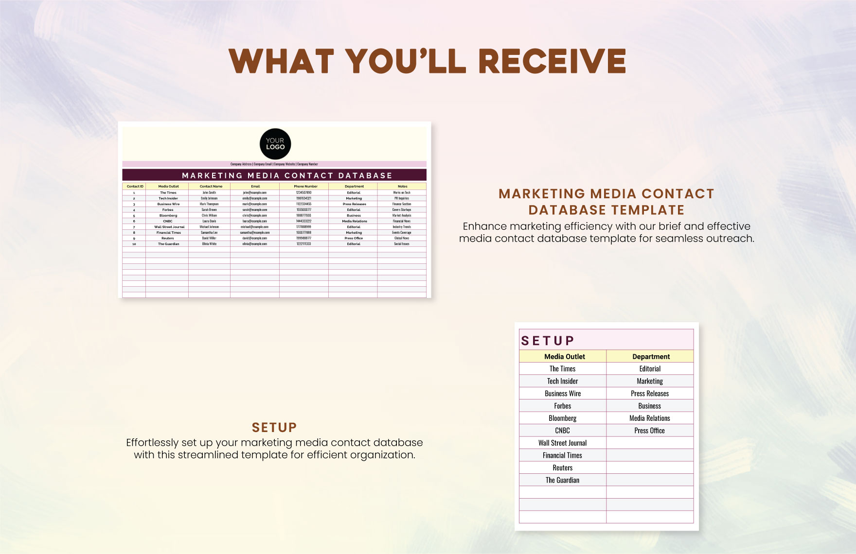 Marketing Media Contact Database Template