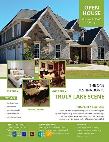 Open House Flyer Template Free Publisher Free Printable Templates