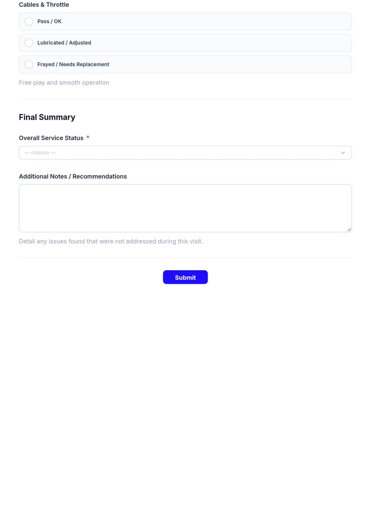 Free Motorcycle Service Checklist Template & AI Maker