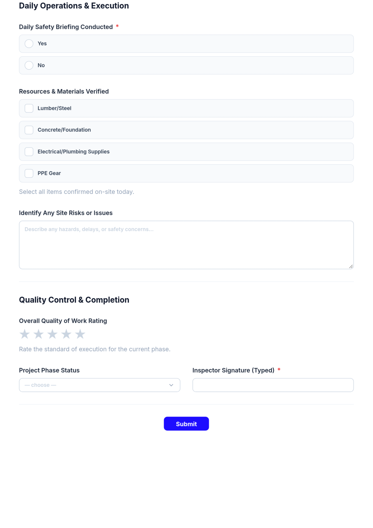 Free Construction Project Checklist Template & AI Maker