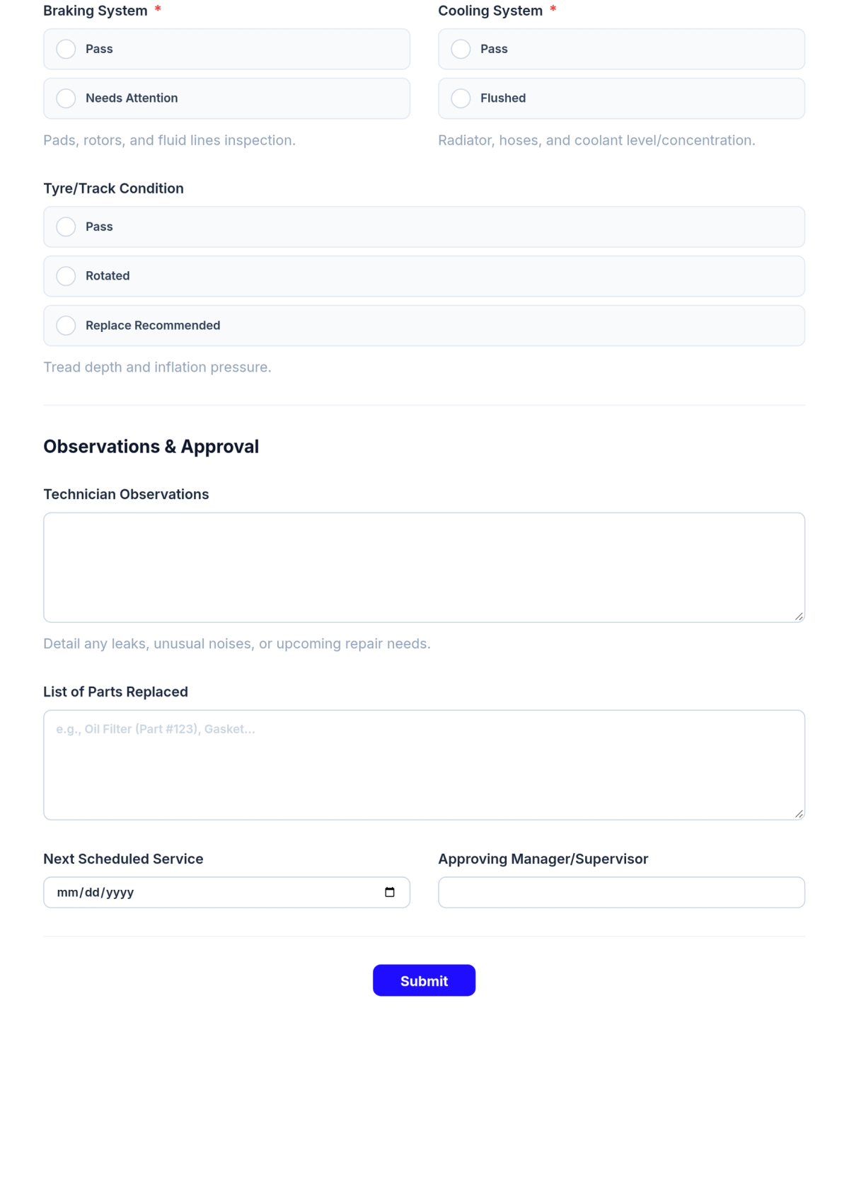 Free Major Service Checklist Template & AI Maker Free Major Service Checklist Template & AI Maker