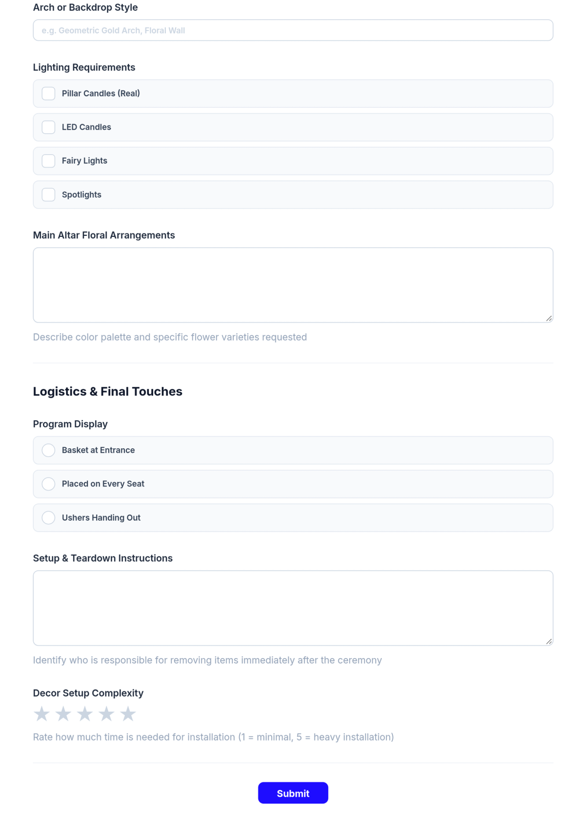 Free Wedding Ceremony Decor Checklist Template & AI Maker Free Wedding Ceremony Decor Checklist Template & AI Maker