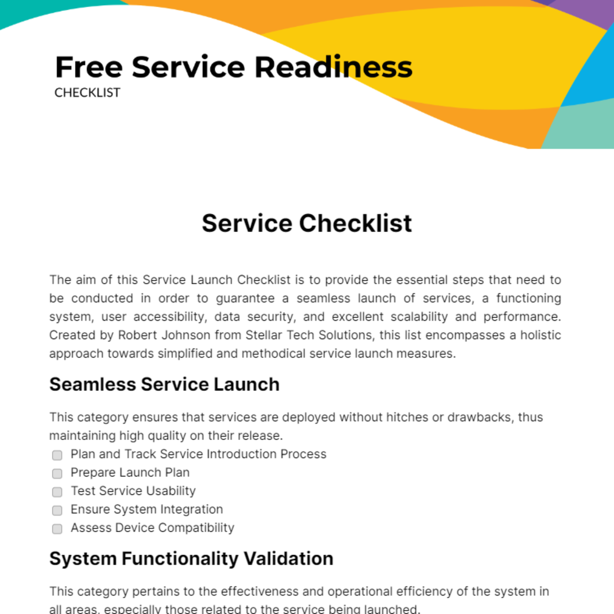 FREE Service Checklist Templates & Examples - Edit Online & Download ...