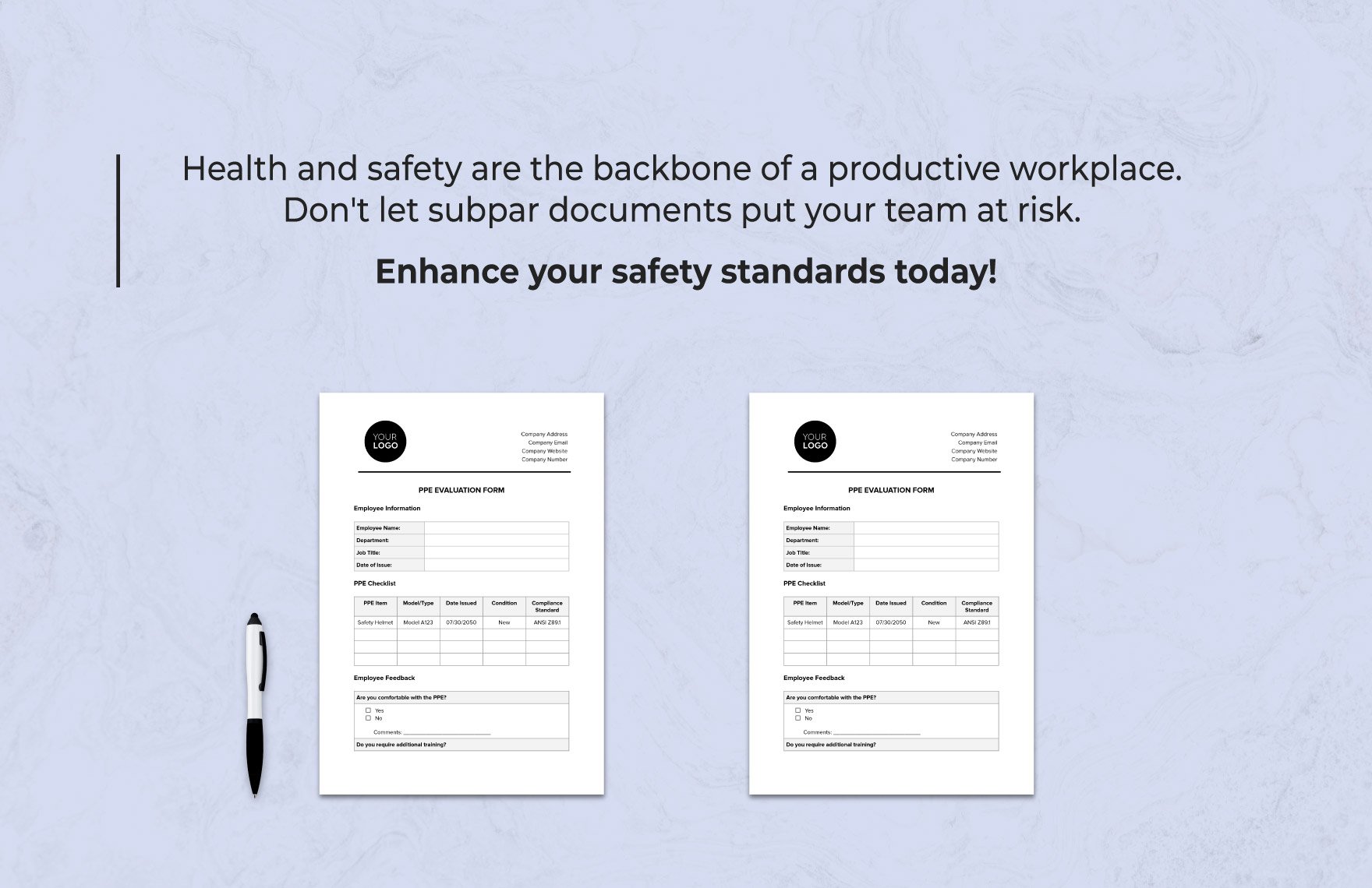 PPE Evaluation Form Template
