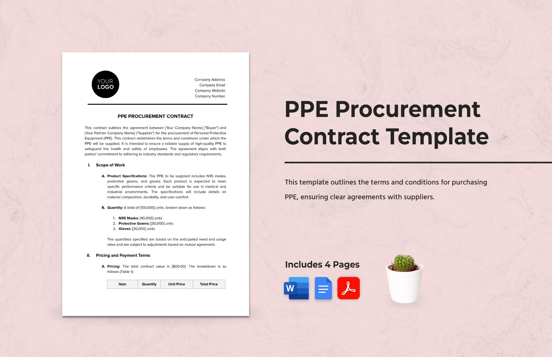 PPE Procurement Contract Template