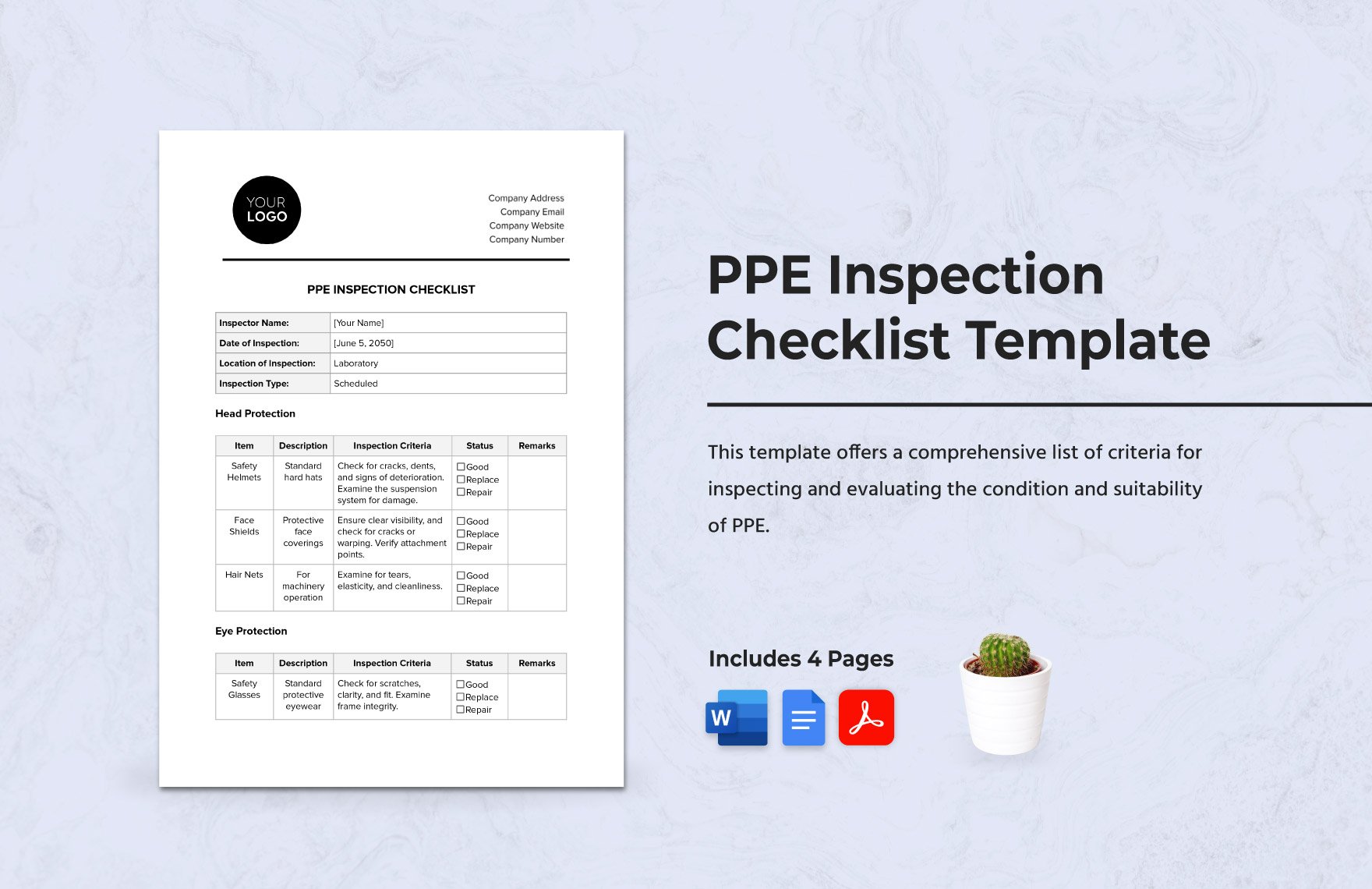 PPE Inspection Checklist Template