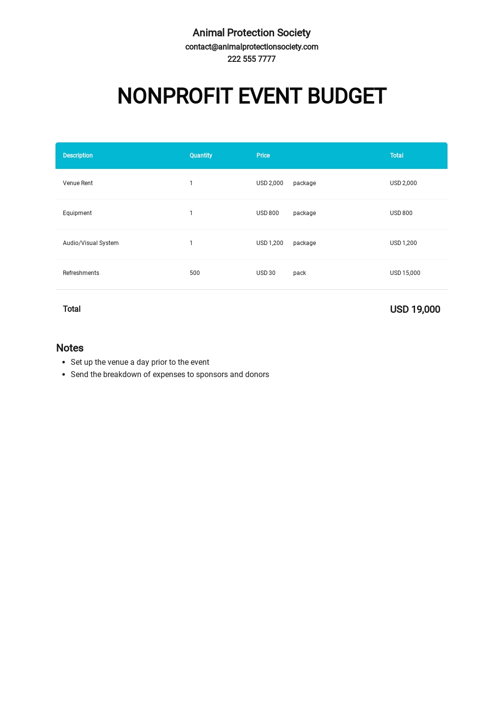 7 Free Non Profit Budget Templates Edit And Download