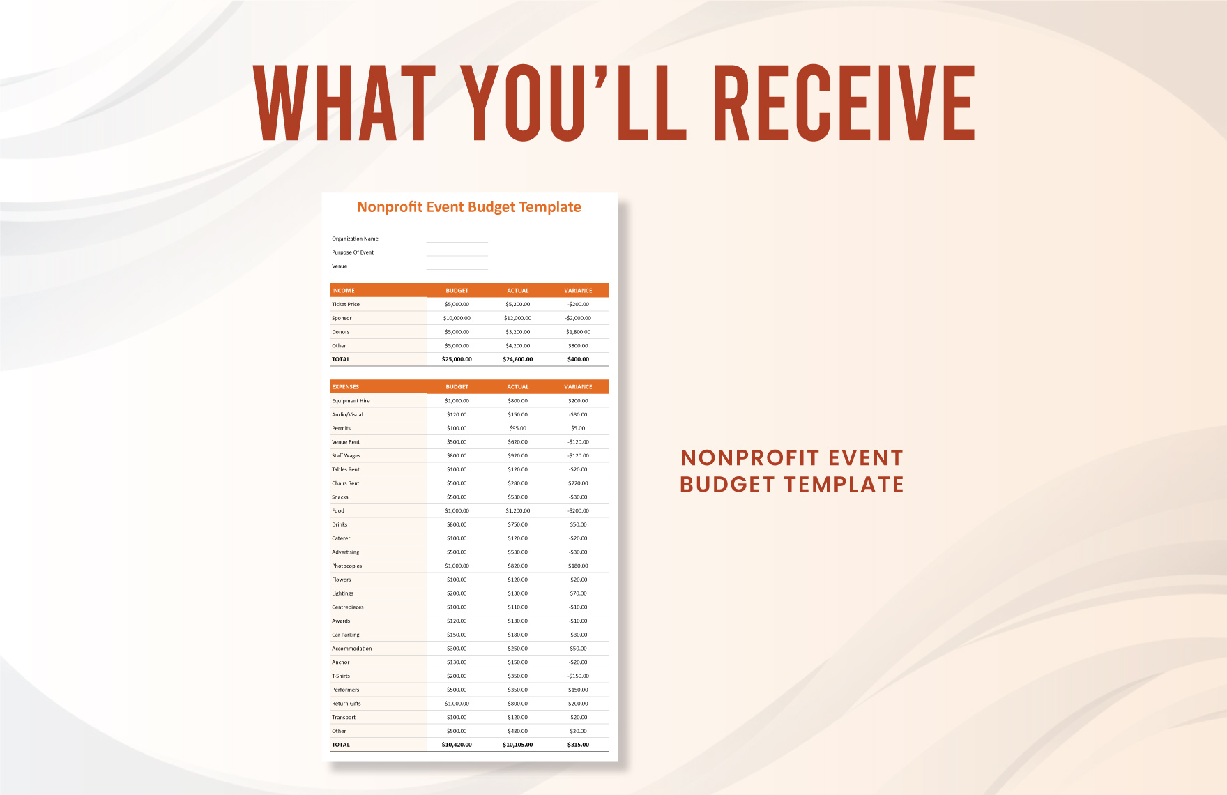 Nonprofit Event Budget Template