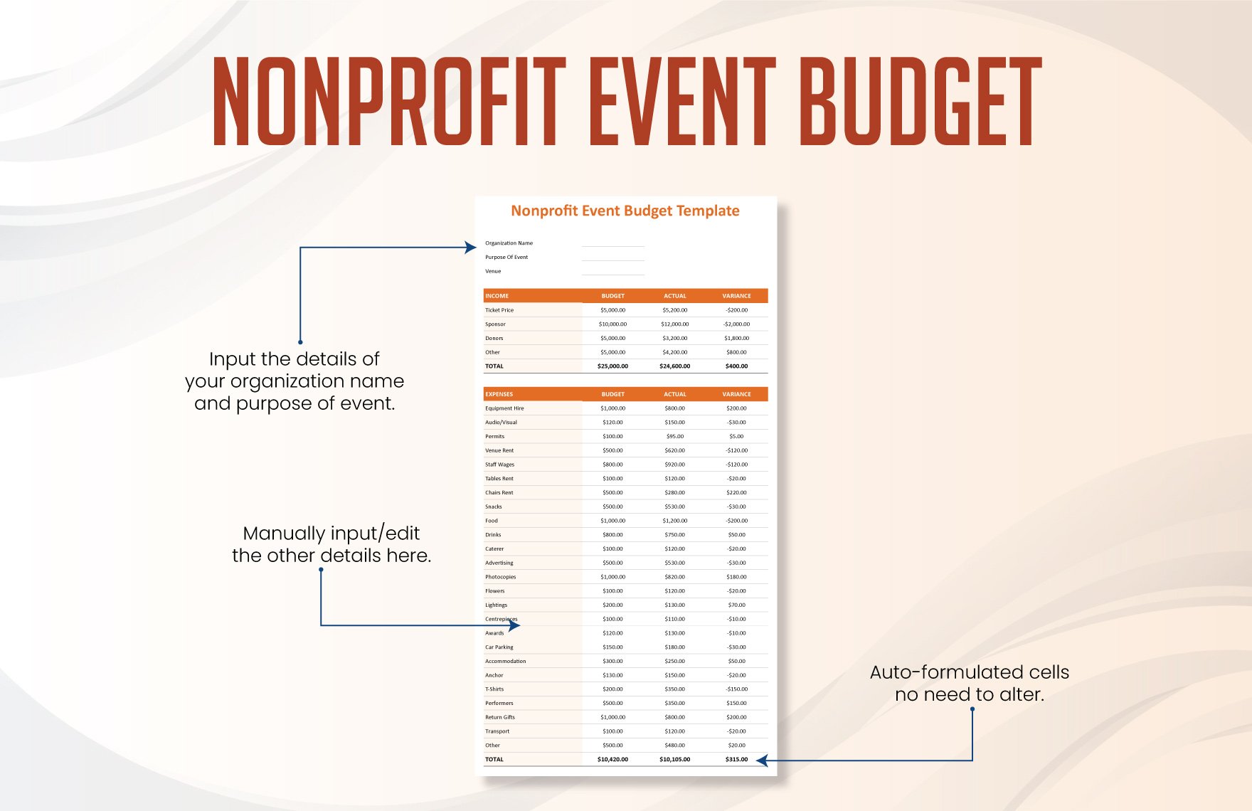 Nonprofit Event Budget Template