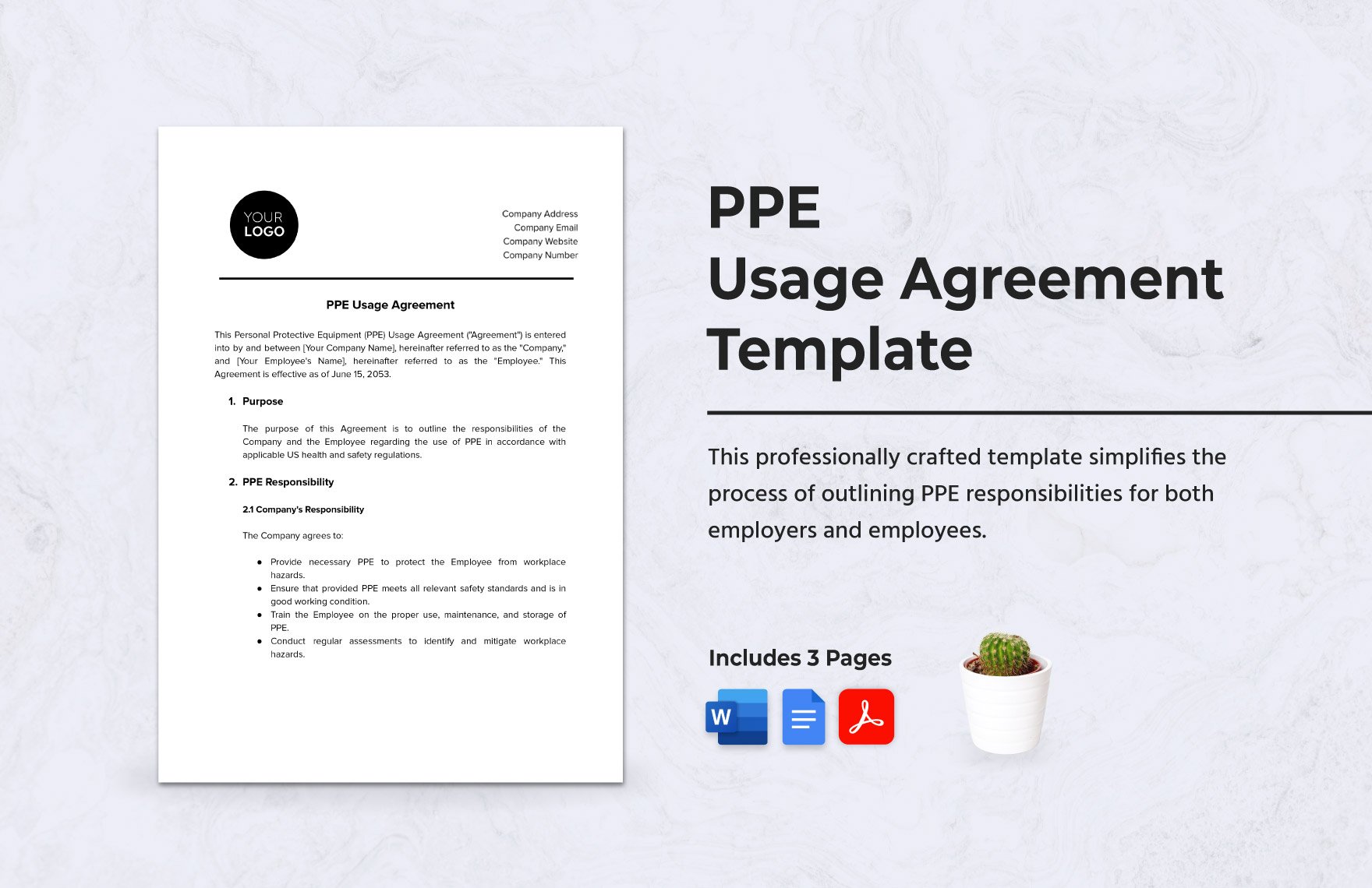 PPE Usage Agreement Template