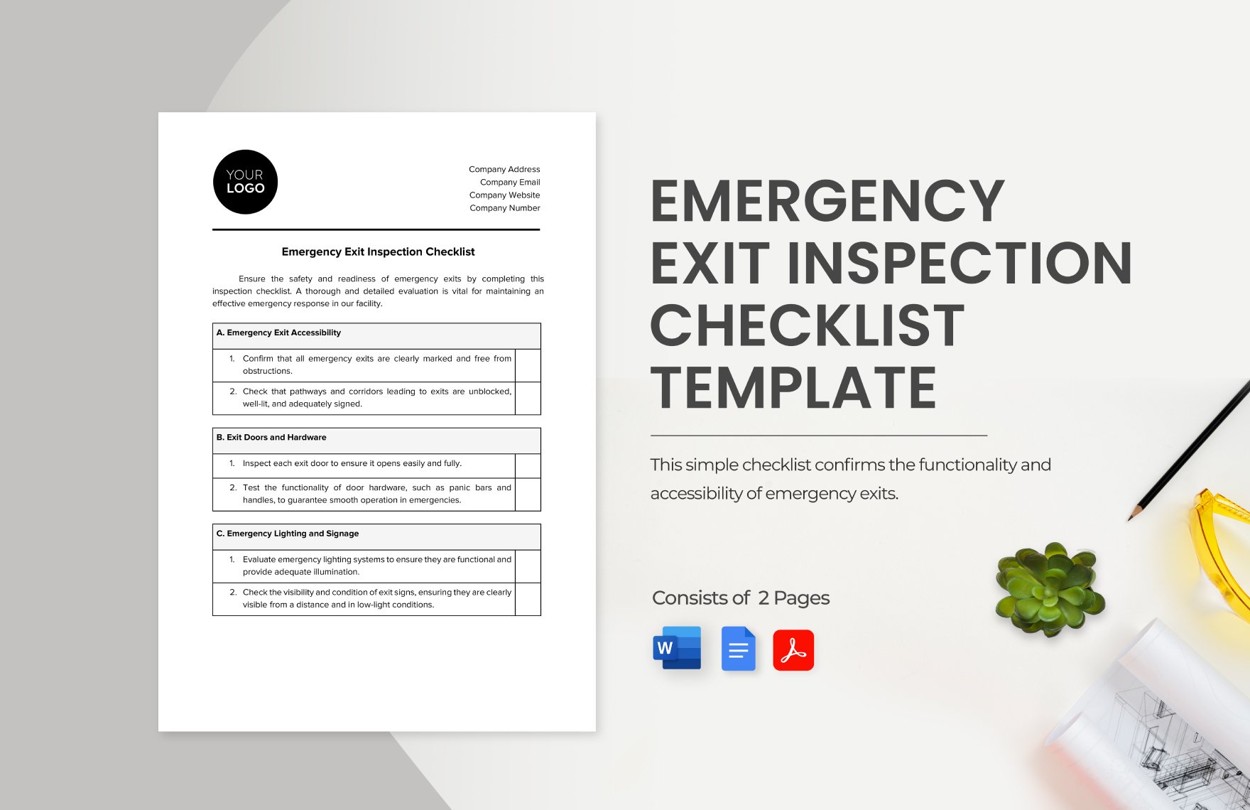 Emergency Exit Inspection Checklist Template
