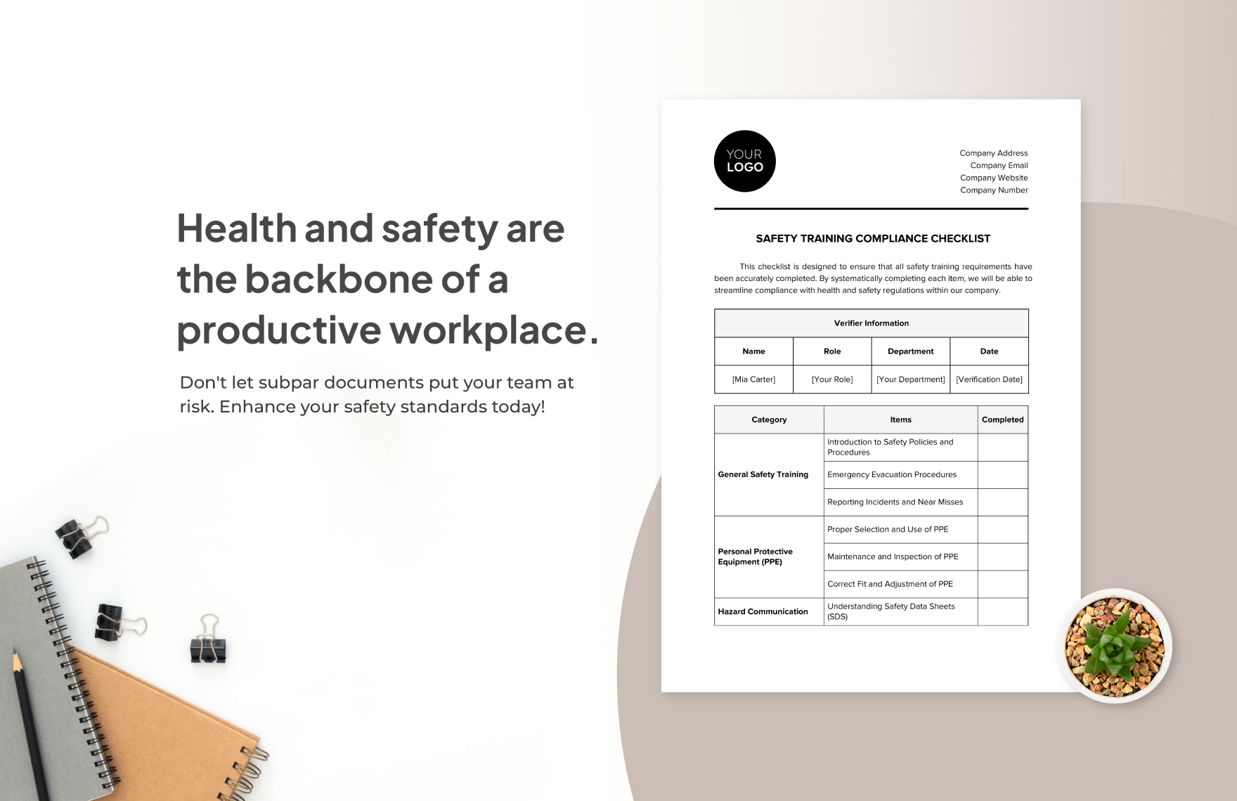 Safety Training Compliance Checklist Template