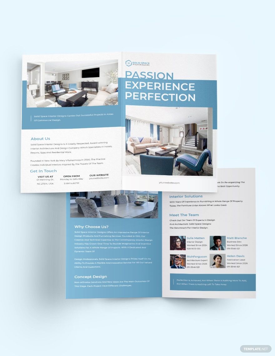 Architect Interior Bi-Fold Brochure Template