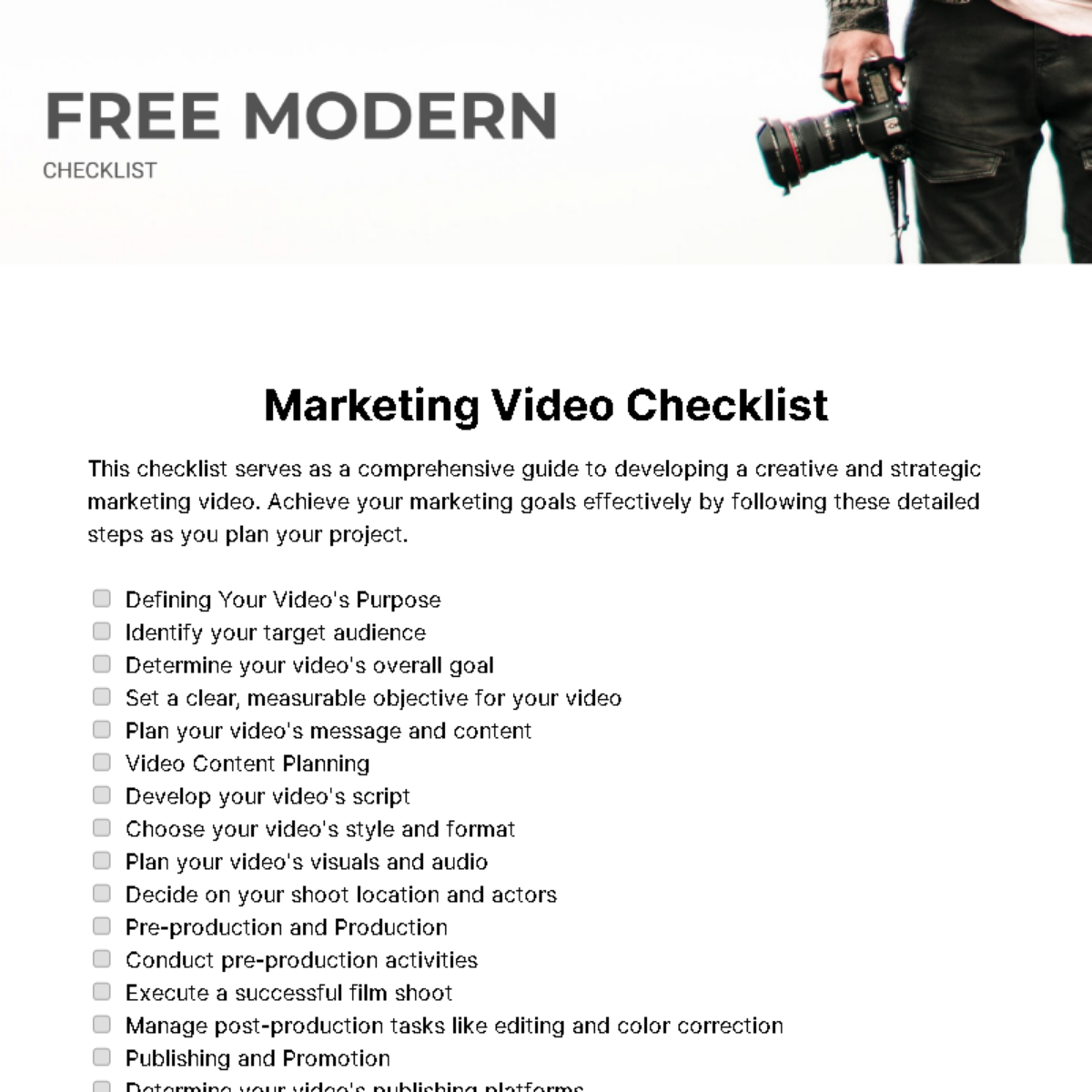 Modern Checklist Template - Edit Online & Download