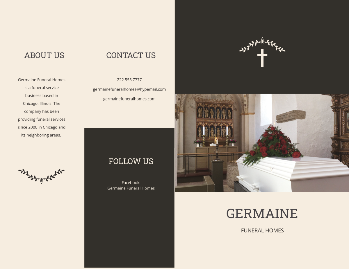 Blank Acknowledgment Funeral Bi-Fold Brochure Template