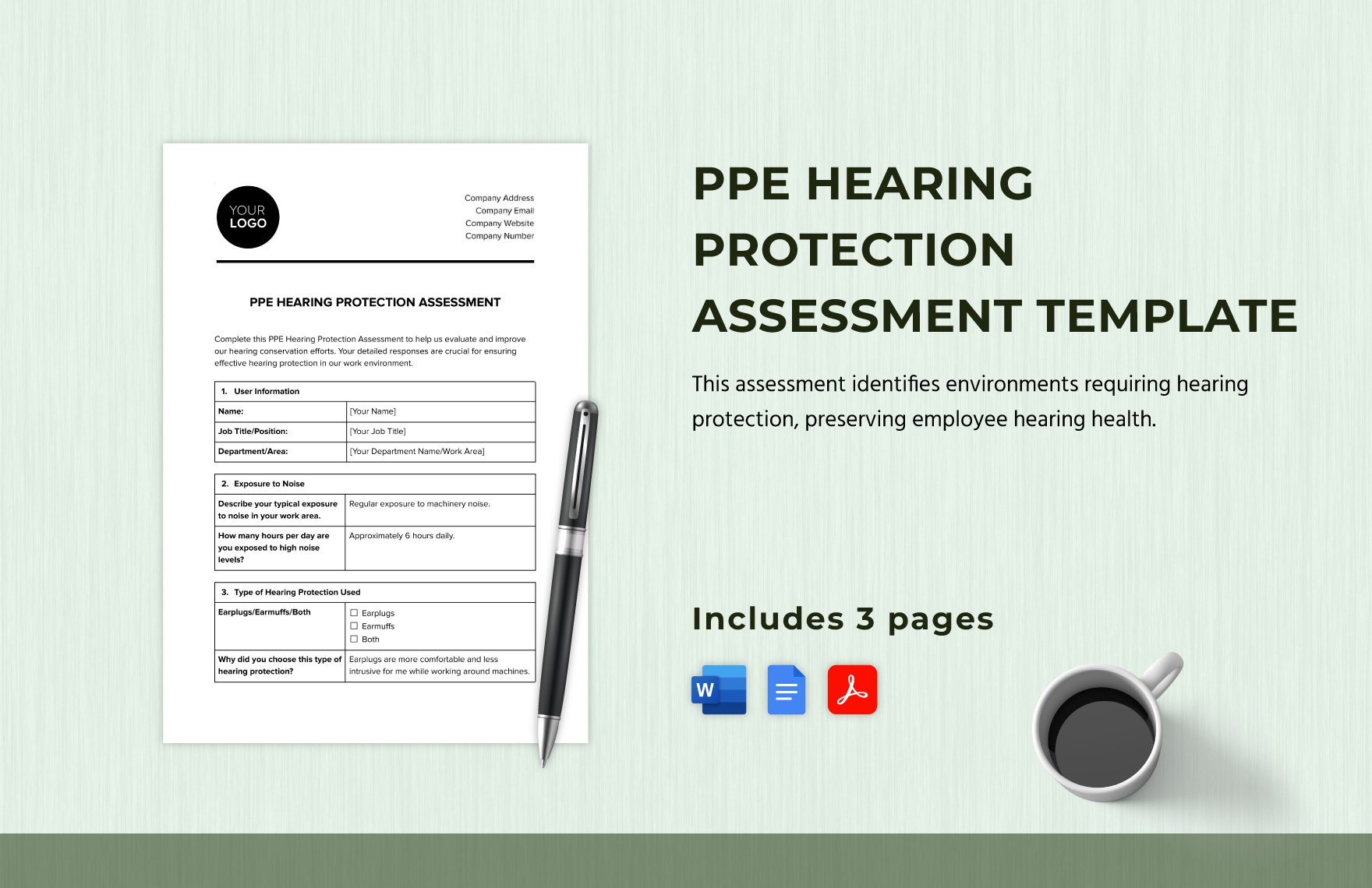 PPE Hearing Protection Assessment Template