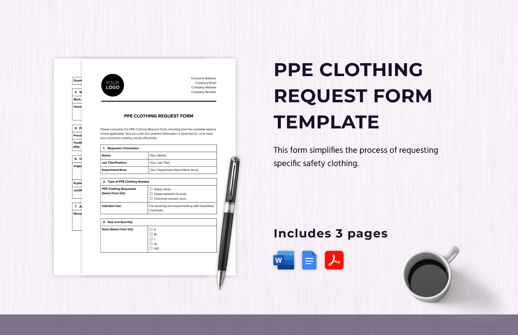PPE Clothing Request Form Template