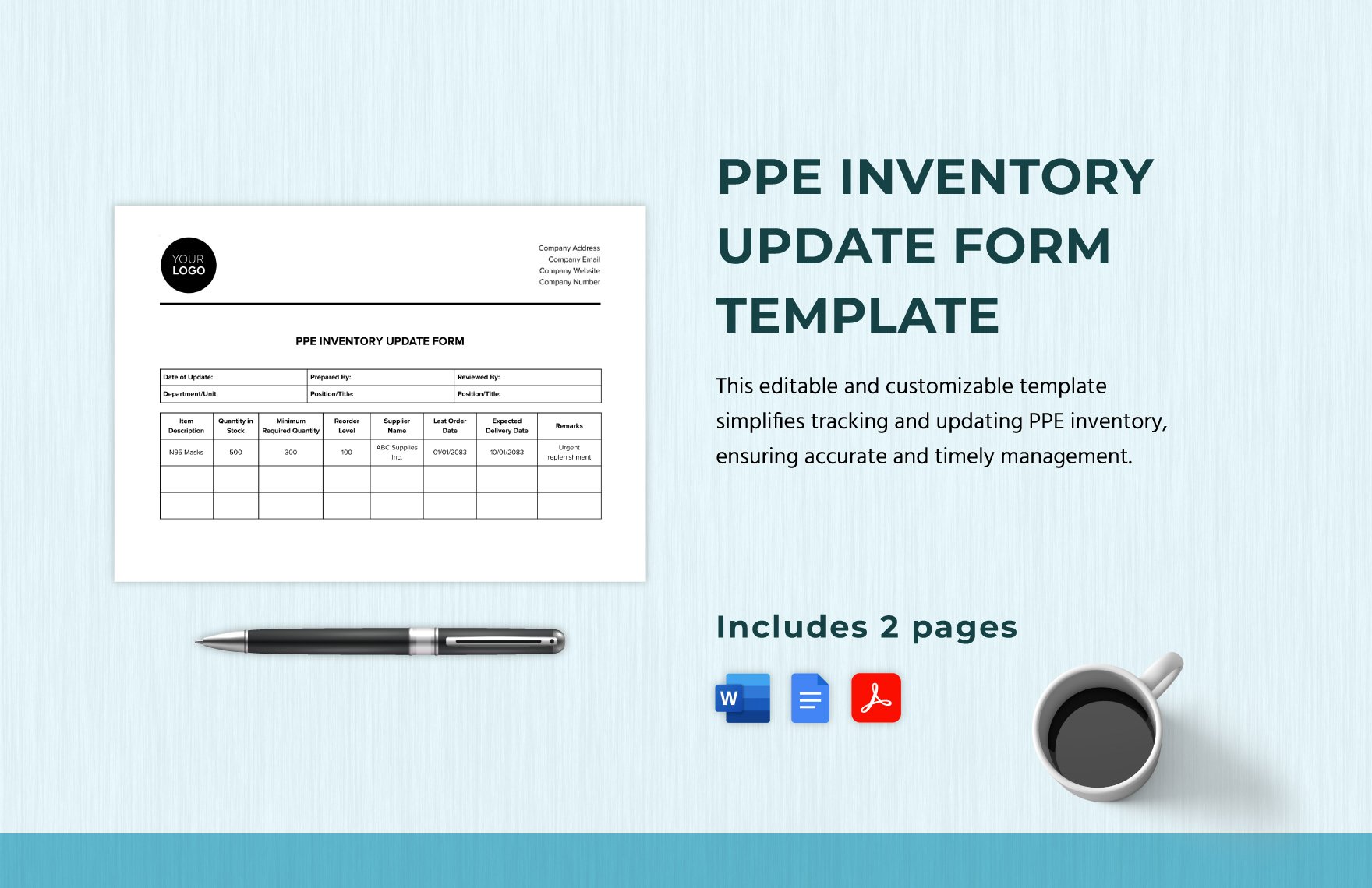 PPE Inventory Update Form Template