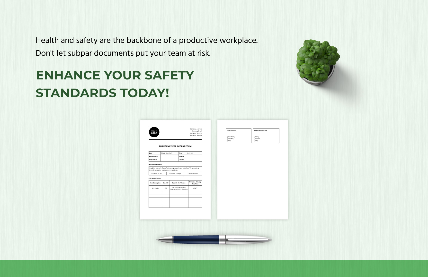 Emergency PPE Access Form Template