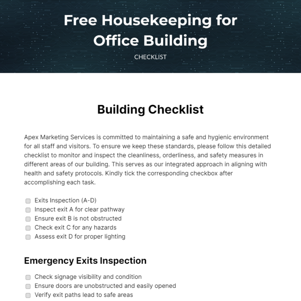 FREE Building Checklist Edit Online & Download