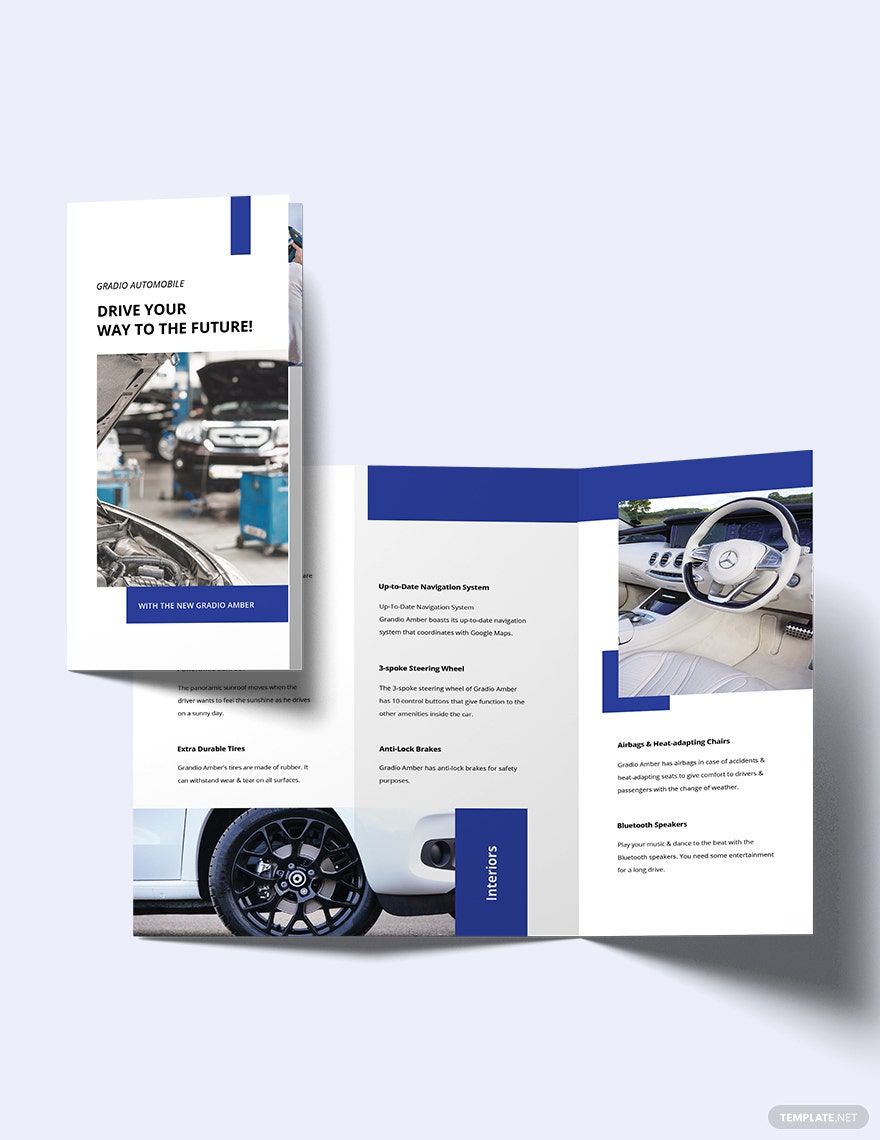 Car Detailing Tri-Fold Brochure Template