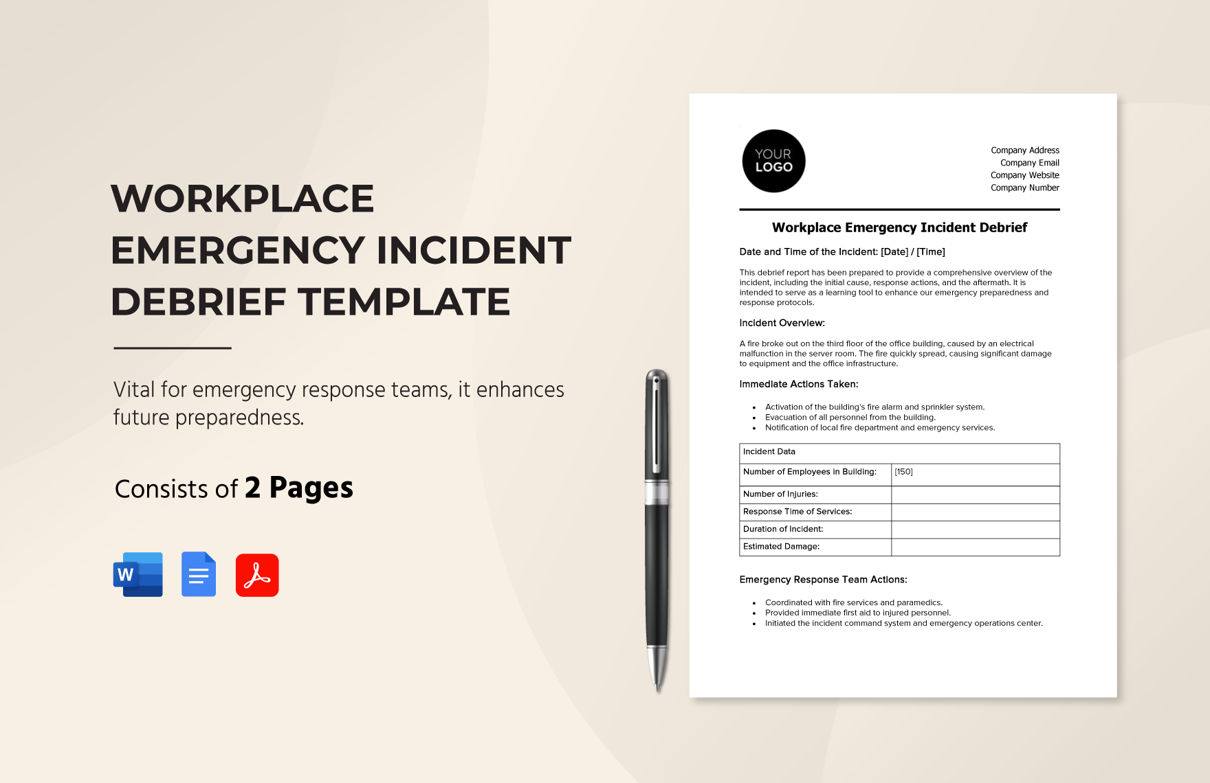 Workplace Emergency Incident Debrief Template