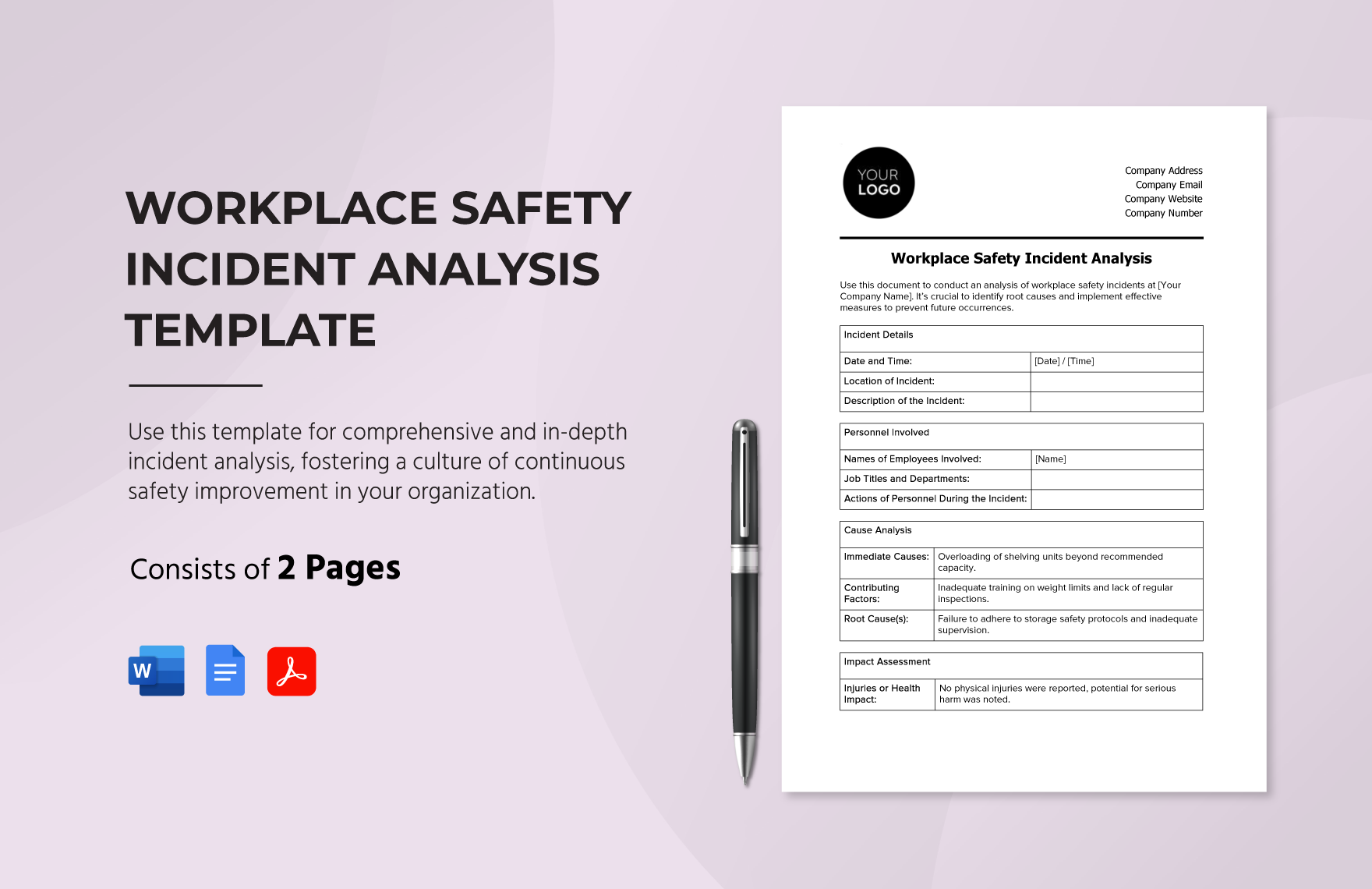 Workplace Safety Incident Analysis Template