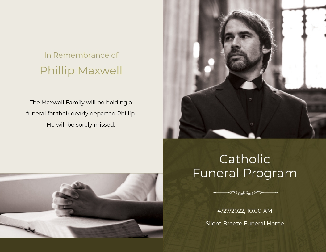 Catholic Funeral Program Bi Fold Brochure Template.jpe