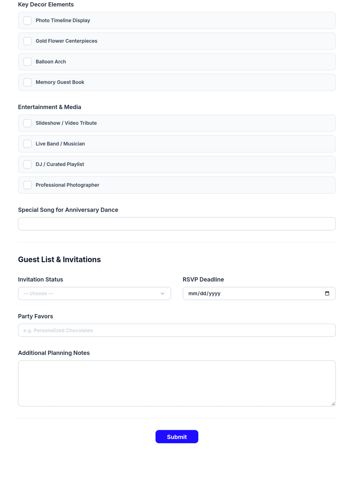 Free 50th Wedding Anniversary Checklist Template & AI Maker Free 50th Wedding Anniversary Checklist Template & AI Maker