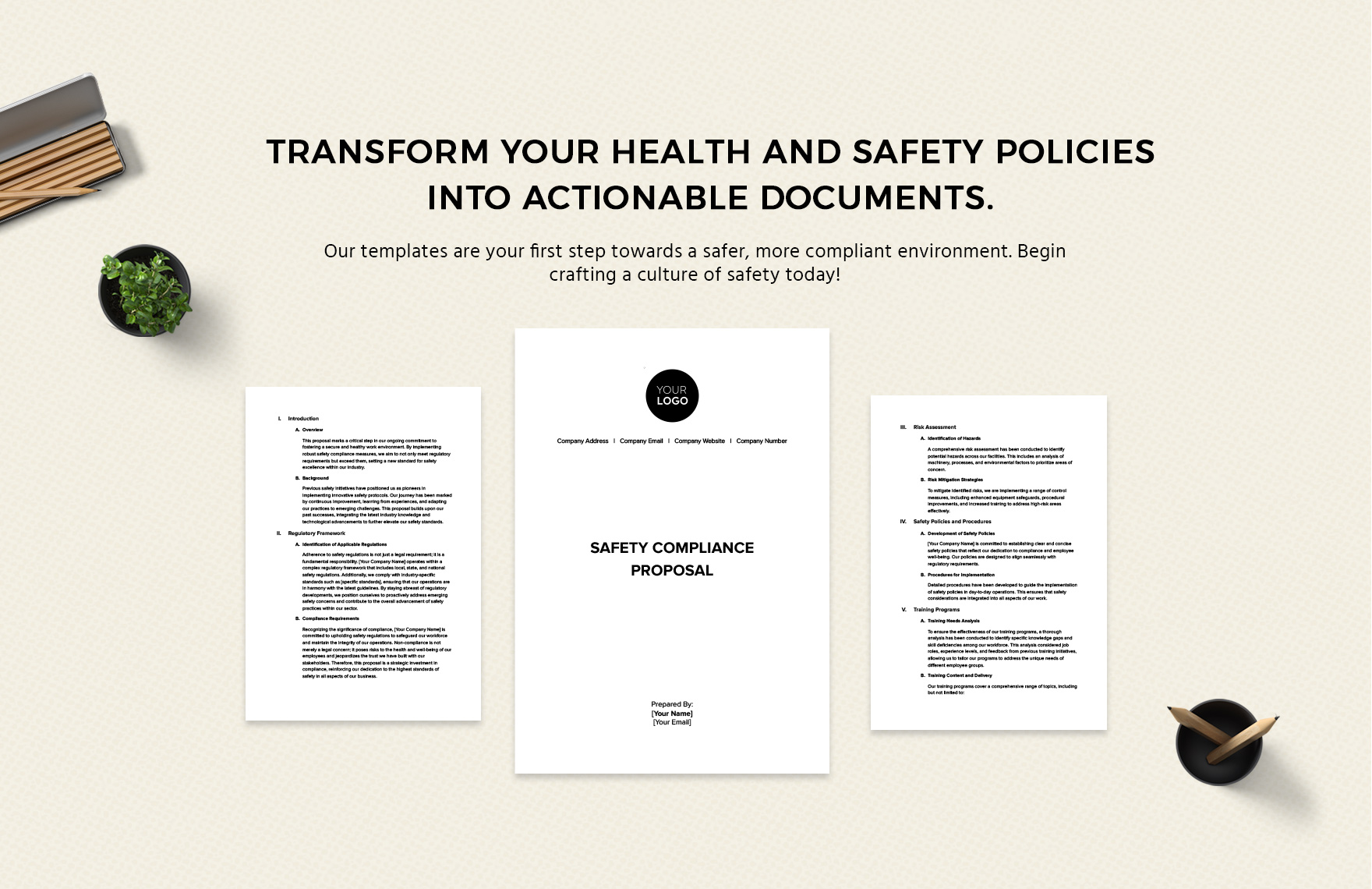 Safety Compliance Proposal Template