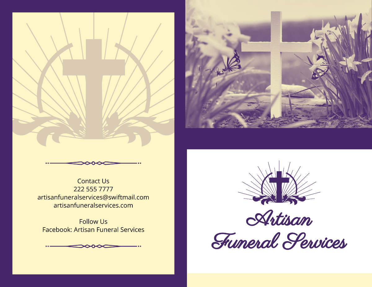 Free Christian Loving Memory Funeral Bi-Fold Brochure Template