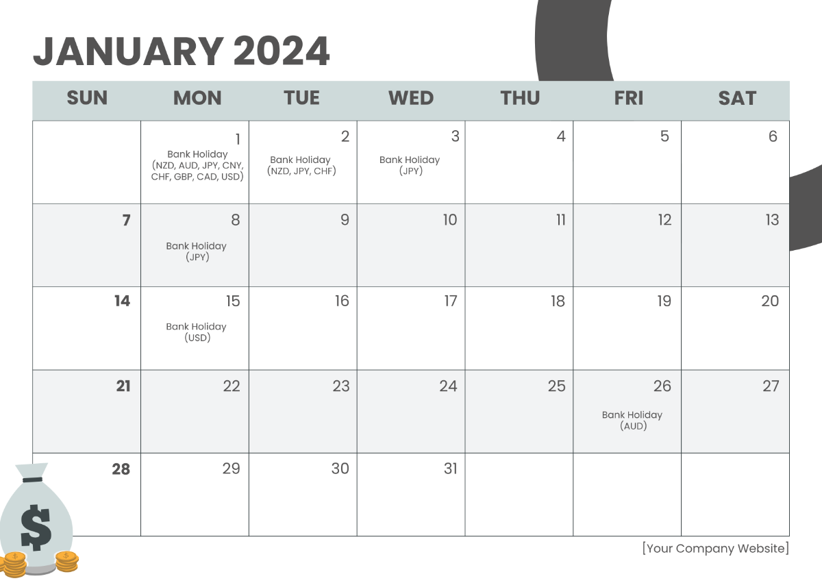Economic Calendar January 2024 Template Edit Online Download