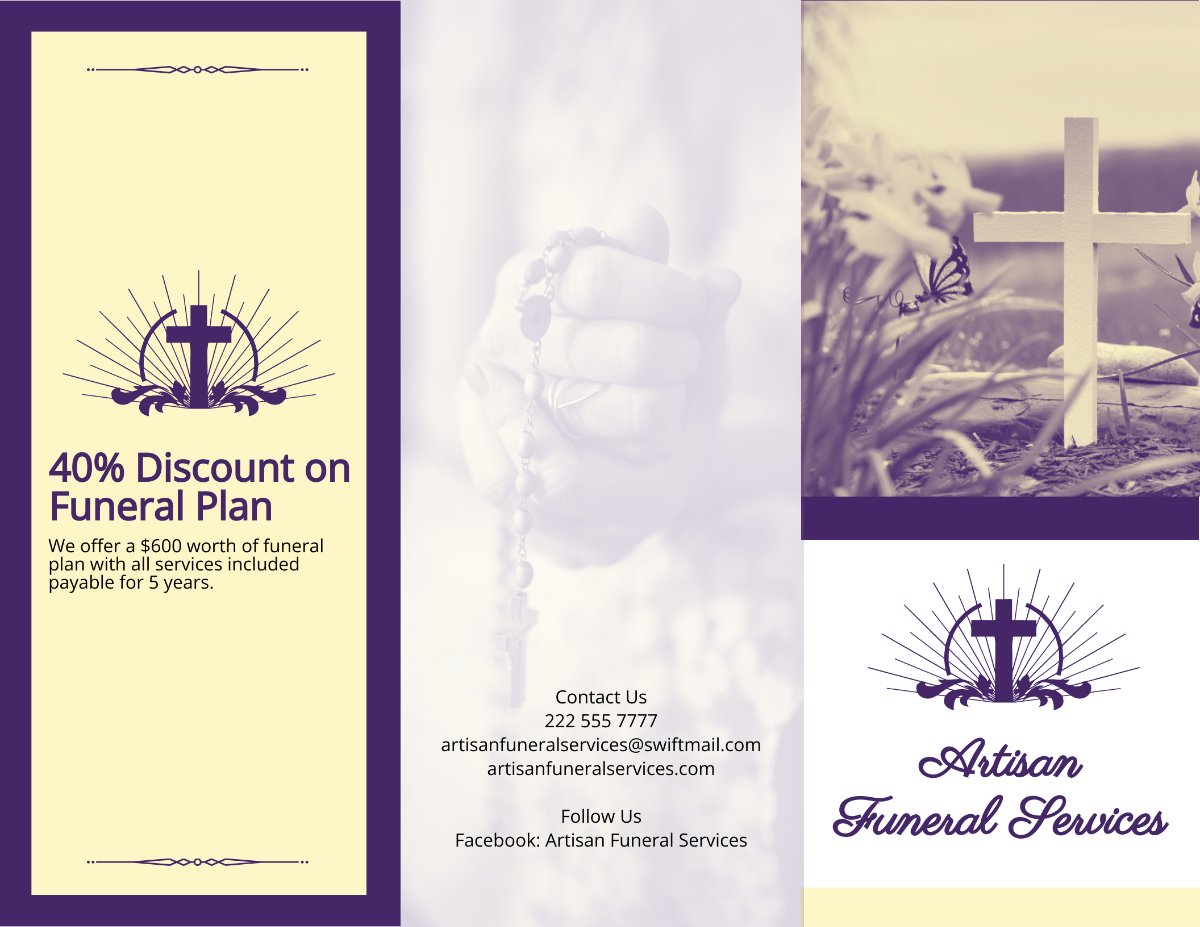 Free Christian Loving Memory Funeral Tri-Fold Brochure Template
