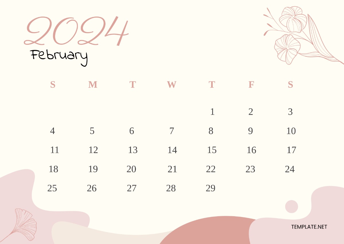 February 2024 Calendar Aesthetic Printable Image To U