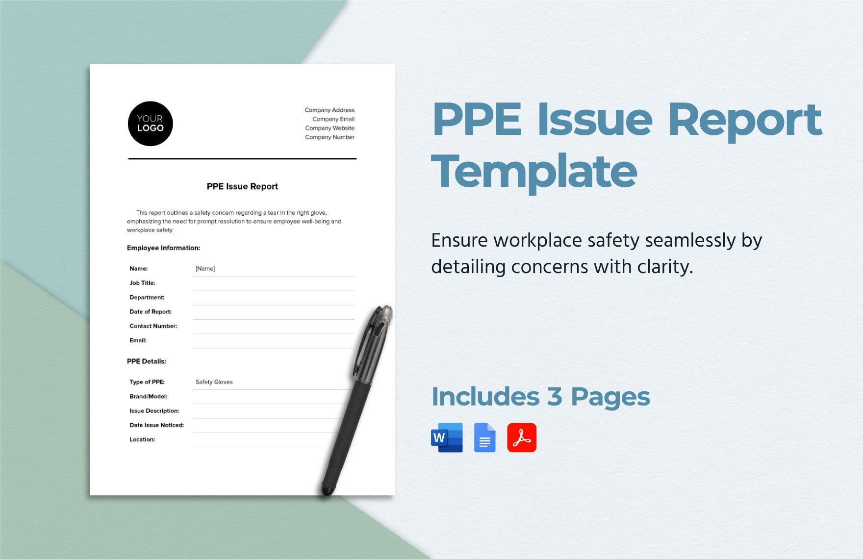 PPE Issue Report Template