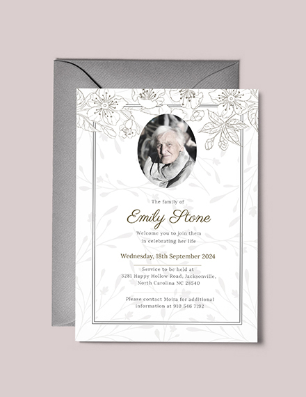 free funeral invitation template