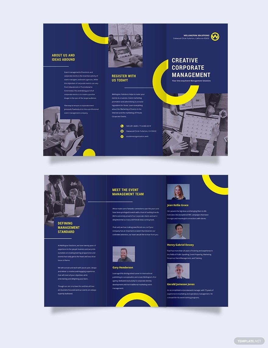 Corporate Event Management Tri-fold Brochure Template