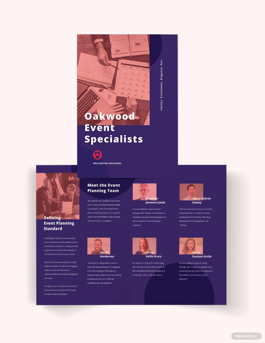 Corporate Event Planner Bi-Fold Brochure Template