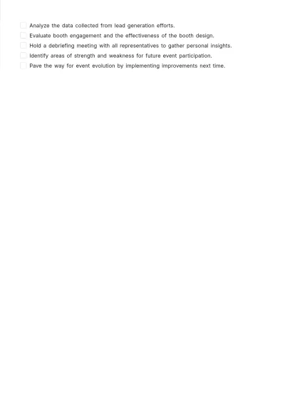 Free Trade Show Event Evaluation Checklist Template to Edit Online