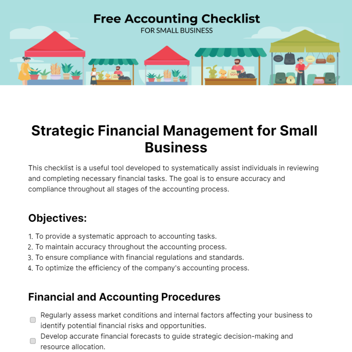 Accounting Checklist for Small Business Template