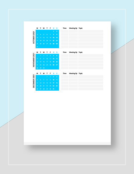 Business Meeting Calendar Download