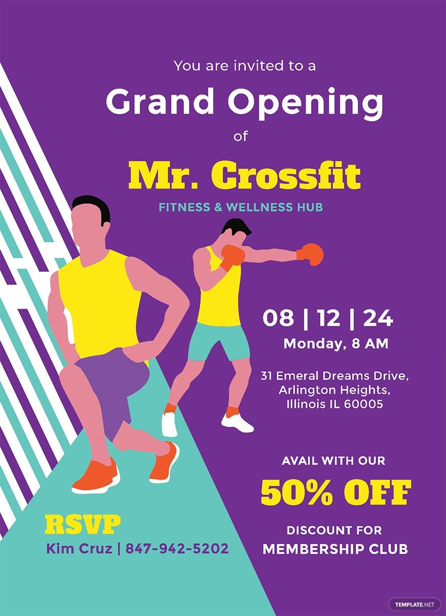 Gym Opening Invitation Template