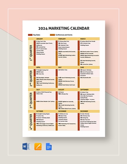 Define Marketing Calendar? 21  Template Examples in Word Docs