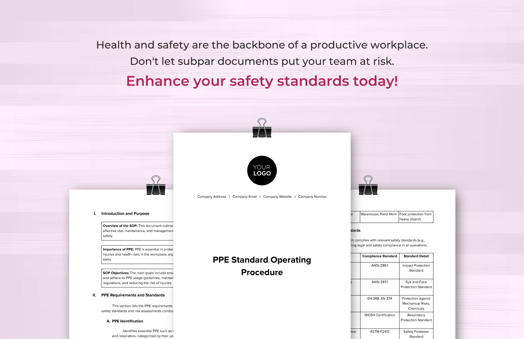 PPE Standard Operating Procedure Template