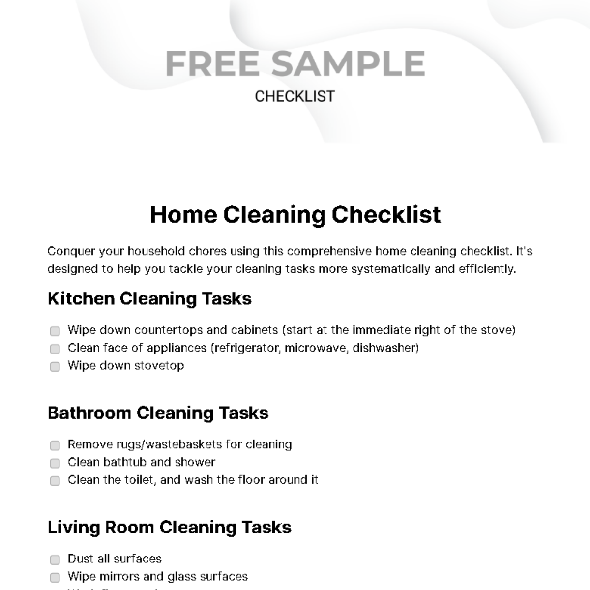 Sample Checklist Template - Edit Online & Download