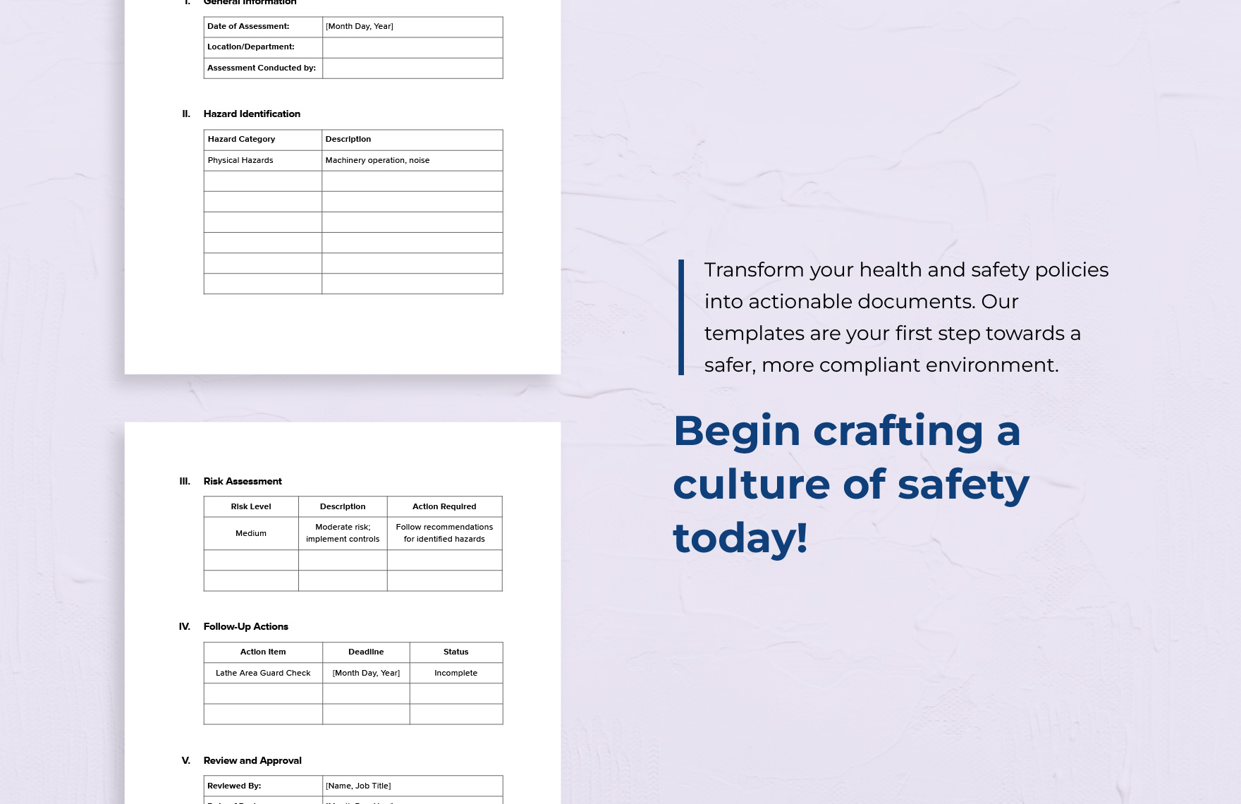Health & Safety Committee Hazard Identification Form Template
