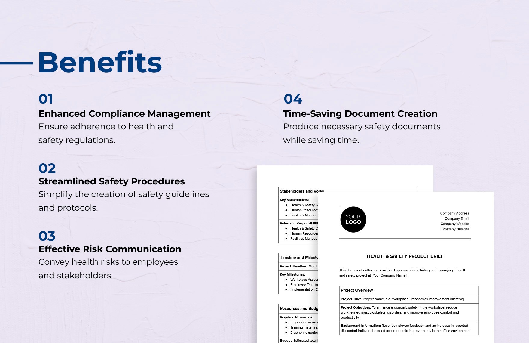 Health & Safety Project Brief Template